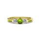 3 - Jamille 0.83 ctw Peridot (4.50 mm) and Lab Grown Diamond (3.50 mm) Three Stone accented Peridot Engagement Ring  