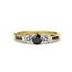 3 - Jamille 0.83 ctw Black Diamond (4.50 mm) and Lab Grown Diamond (3.50 mm) Three Stone accented Black Diamond Engagement Ring  