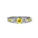 3 - Jamille 0.79 ctw Yellow Sapphire (4.50 mm) and Lab Grown Diamond (3.50 mm) Three Stone accented Yellow Sapphire Engagement Ring  