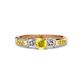 3 - Jamille 0.79 ctw Yellow Sapphire (4.50 mm) and Lab Grown Diamond (3.50 mm) Three Stone accented Yellow Sapphire Engagement Ring  