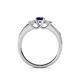 4 - Jamille 0.98 ctw Blue Sapphire (4.50 mm) and Lab Grown Diamond (3.50 mm) Three Stone accented Blue Sapphire Engagement Ring  