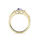 4 - Jamille 0.75 ctw Tanzanite (4.50 mm) and Lab Grown Diamond (3.50 mm) Three Stone accented Tanzanite Engagement Ring  