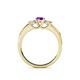 4 - Jamille 0.76 ctw Amethyst (4.50 mm) and Lab Grown Diamond (3.50 mm) Three Stone accented Amethyst Engagement Ring  