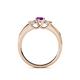 4 - Jamille 0.76 ctw Amethyst (4.50 mm) and Lab Grown Diamond (3.50 mm) Three Stone accented Amethyst Engagement Ring  