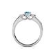 4 - Jamille 0.75 ctw Blue Topaz (4.50 mm) and Lab Grown Diamond (3.50 mm) Three Stone accented Blue Topaz Engagement Ring  