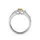 4 - Jamille 0.76 ctw Citrine (4.50 mm) and Lab Grown Diamond (3.50 mm) Three Stone accented Citrine Engagement Ring  