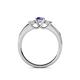 4 - Jamille 0.76 ctw Iolite (4.50 mm) and Lab Grown Diamond (3.50 mm) Three Stone accented Iolite Engagement Ring  