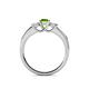 4 - Jamille 0.83 ctw Peridot (4.50 mm) and Lab Grown Diamond (3.50 mm) Three Stone accented Peridot Engagement Ring  