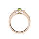 4 - Jamille 0.83 ctw Peridot (4.50 mm) and Lab Grown Diamond (3.50 mm) Three Stone accented Peridot Engagement Ring  