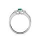 4 - Jamille 0.75 ctw Emerald (4.50 mm) and Lab Grown Diamond (3.50 mm) Three Stone accented Emerald Engagement Ring  