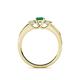 4 - Jamille 0.75 ctw Emerald (4.50 mm) and Lab Grown Diamond (3.50 mm) Three Stone accented Emerald Engagement Ring  