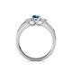 4 - Jamille 0.77 ctw Blue Diamond (4.50 mm) and Lab Grown Diamond (3.50 mm) Three Stone accented Blue Diamond Engagement Ring  