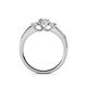 4 - Jamille 0.77 ctw Diamond (4.50 mm) and Lab Grown Diamond (3.50 mm) Three Stone accented Diamond Engagement Ring  