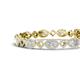 4 - Ivanna 8.73 ctw White Sapphire Oval shape (6x4 mm) and Round shape Natural Diamond Eternity Tennis Bracelet 