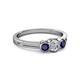 2 - Irina 0.51 ctwLab Grown Diamond With Side Blue Sapphire Three Stone Engagement Ring 