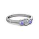 2 - Irina 0.49 ctwLab Grown Diamond With Side Tanzanite Three Stone Engagement Ring 