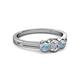 2 - Irina 0.47 ctwLab Grown Diamond With Side Aquamarine Three Stone Engagement Ring 
