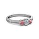 2 - Irina 0.47 ctwLab Grown Diamond With Side Pink Tourmaline Three Stone Engagement Ring 