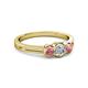 2 - Irina 0.47 ctwLab Grown Diamond With Side Pink Tourmaline Three Stone Engagement Ring 