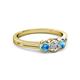 2 - Irina 0.49 ctwLab Grown Diamond With Side Blue Topaz Three Stone Engagement Ring 