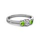 2 - Irina 0.54 ctwLab Grown Diamond With Side Peridot Three Stone Engagement Ring 