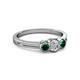 2 - Irina 0.47 ctwLab Grown Diamond With Side Emerald Three Stone Engagement Ring 
