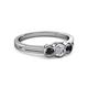 2 - Irina 0.53 ctwLab Grown Diamond With Side Black Diamond Three Stone Engagement Ring 