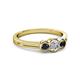 2 - Irina 0.53 ctwLab Grown Diamond With Side Black Diamond Three Stone Engagement Ring 