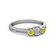 2 - Irina 0.49 ctwLab Grown Diamond With Side Yellow Diamond Three Stone Engagement Ring 