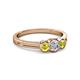 2 - Irina 0.49 ctwLab Grown Diamond With Side Yellow Diamond Three Stone Engagement Ring 