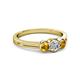 2 - Irina 0.47 ctwLab Grown Diamond With Side Citrine Three Stone Engagement Ring 