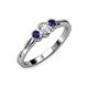 3 - Irina 0.51 ctwLab Grown Diamond With Side Blue Sapphire Three Stone Engagement Ring 
