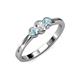 3 - Irina 0.47 ctwLab Grown Diamond With Side Aquamarine Three Stone Engagement Ring 