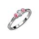 3 - Irina 0.47 ctwLab Grown Diamond With Side Pink Tourmaline Three Stone Engagement Ring 