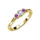 3 - Irina 0.47 ctwLab Grown Diamond With Side Amethyst Three Stone Engagement Ring 