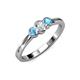 3 - Irina 0.49 ctwLab Grown Diamond With Side Blue Topaz Three Stone Engagement Ring 