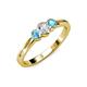 3 - Irina 0.49 ctwLab Grown Diamond With Side Blue Topaz Three Stone Engagement Ring 