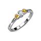 3 - Irina 0.47 ctwLab Grown Diamond With Side Citrine Three Stone Engagement Ring 