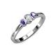 3 - Irina 0.47 ctwLab Grown Diamond With Side Iolite Three Stone Engagement Ring 