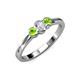 3 - Irina 0.54 ctwLab Grown Diamond With Side Peridot Three Stone Engagement Ring 