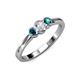 3 - Irina 0.49 ctwLab Grown Diamond With Side Blue Diamond Three Stone Engagement Ring 