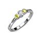 3 - Irina 0.49 ctwLab Grown Diamond With Side Yellow Diamond Three Stone Engagement Ring 