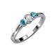 3 - Irina 0.53 ctwLab Grown Diamond With Side London Blue Topaz Three Stone Engagement Ring 