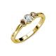 3 - Irina 0.49 ctwLab Grown Diamond With Side Smoky Quartz Three Stone Engagement Ring 