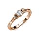 3 - Irina 0.49 ctwLab Grown Diamond With Side Smoky Quartz Three Stone Engagement Ring 