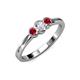 3 - Irina 0.51 ctwLab Grown Diamond With Side Ruby Three Stone Engagement Ring 