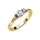 3 - Irina 0.47 ctwLab Grown Diamond With Side Iolite Three Stone Engagement Ring 
