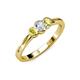 3 - Irina 0.49 ctwLab Grown Diamond With Side Yellow Diamond Three Stone Engagement Ring 