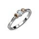 3 - Irina 0.49 ctwLab Grown Diamond With Side Smoky Quartz Three Stone Engagement Ring 