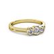 4 - Irina 0.49 ctw Natural Diamond (4.00 mm) With Natural Diamond Three Stone Ring  